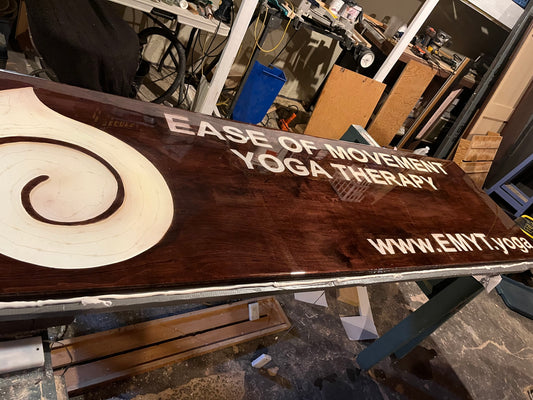 Final Epoxy Pour for EMYT front window sign........